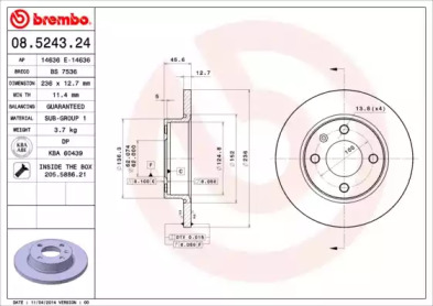 Тормозной диск A.B.S. 08.5243.24