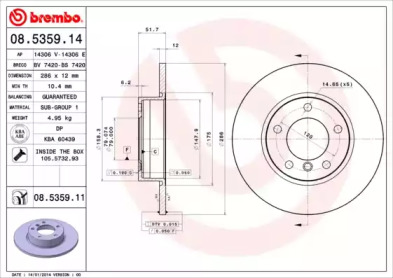 Тормозной диск A.B.S. 08.5359.11