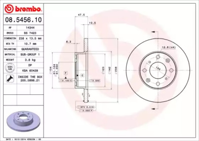 Тормозной диск A.B.S. 08.5456.10