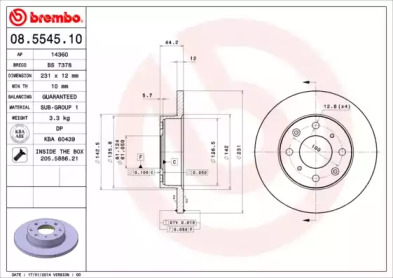 Тормозной диск A.B.S. 08.5545.10