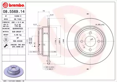 Тормозной диск A.B.S. 08.5569.14