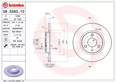 Тормозной диск A.B.S. 08.5583.10