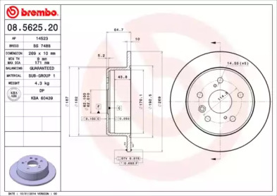 Тормозной диск A.B.S. 08.5625.20