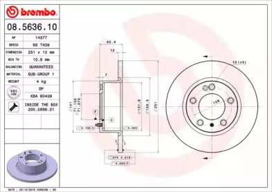 Тормозной диск A.B.S. 08.5636.10