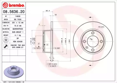 Тормозной диск A.B.S. 08.5636.20