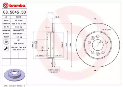 Тормозной диск A.B.S. 08.5645.50