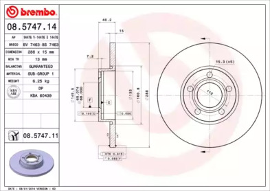 Тормозной диск A.B.S. 08.5747.11