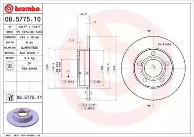 Тормозной диск A.B.S. 08.5775.11