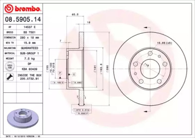 Тормозной диск A.B.S. 08.5905.14