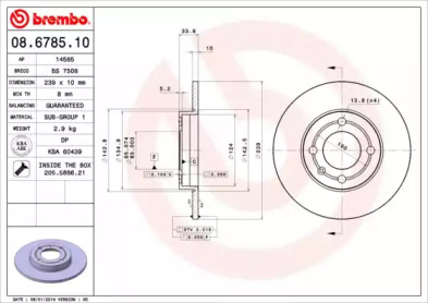 Тормозной диск A.B.S. 08.6785.10