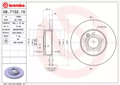 Тормозной диск A.B.S. 08.7132.10