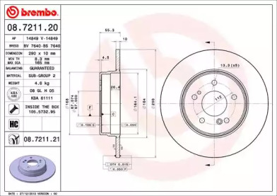 Тормозной диск A.B.S. 08.7211.21