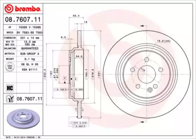 Тормозной диск A.B.S. 08.7607.11