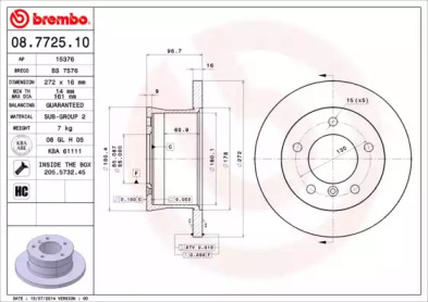 Тормозной диск A.B.S. 08.7725.10