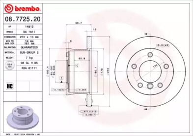 Тормозной диск A.B.S. 08.7725.20