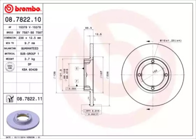 Тормозной диск A.B.S. 08.7822.10