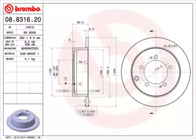 Тормозной диск A.B.S. 08.8316.20