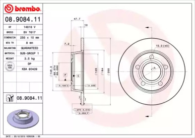 Тормозной диск A.B.S. 08.9084.11