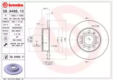 Тормозной диск A.B.S. 08.9488.11