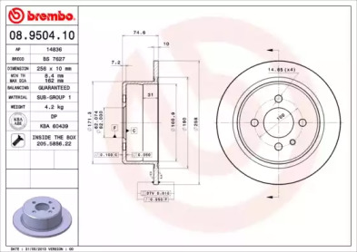 Тормозной диск A.B.S. 08.9504.10