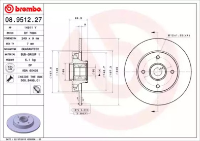 Тормозной диск A.B.S. 08.9512.27