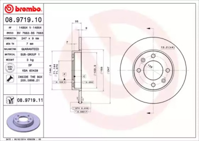 Тормозной диск A.B.S. 08.9719.11