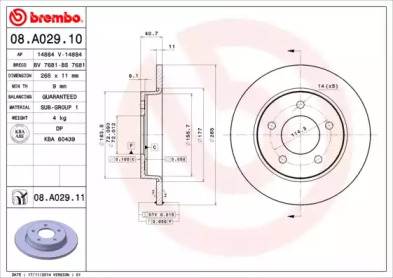 Тормозной диск A.B.S. 08.A029.10