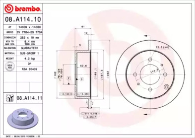 Тормозной диск A.B.S. 08.A114.11