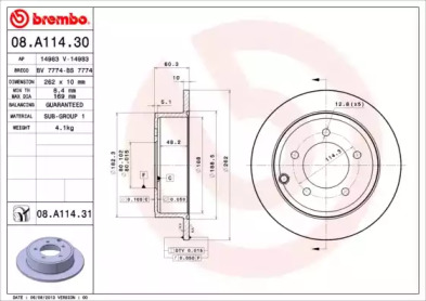 Тормозной диск A.B.S. 08.A114.31