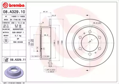 Тормозной диск A.B.S. 08.A329.10