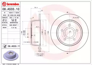 Тормозной диск A.B.S. 08.A533.11