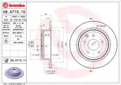 Тормозной диск A.B.S. 08.A715.11