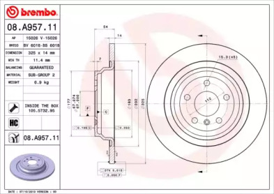 Тормозной диск A.B.S. 08.A957.11