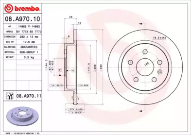 Тормозной диск A.B.S. 08.A970.11