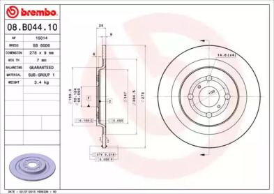 Тормозной диск A.B.S. 08.B044.10