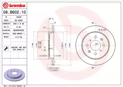 Тормозной диск A.B.S. 08.B602.10