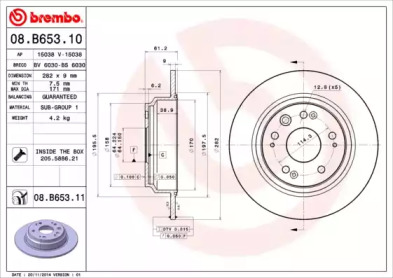 Тормозной диск A.B.S. 08.B653.10