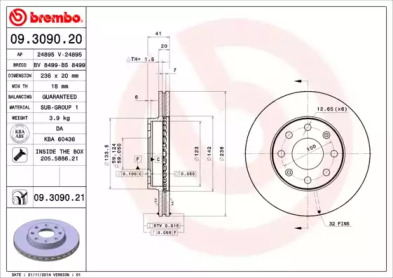 Тормозной диск A.B.S. 09.3090.20