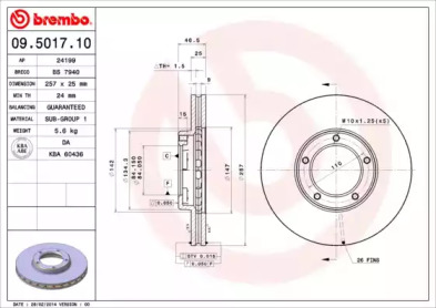 Тормозной диск A.B.S. 09.5017.10