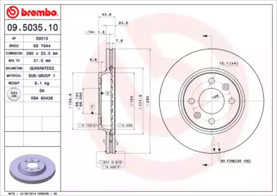 Тормозной диск A.B.S. 09.5035.10