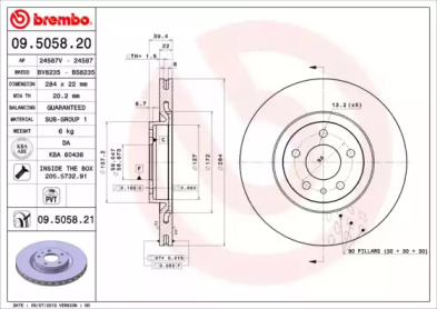 Тормозной диск A.B.S. 09.5058.21