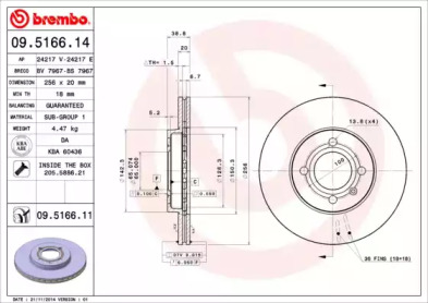 Тормозной диск A.B.S. 09.5166.14