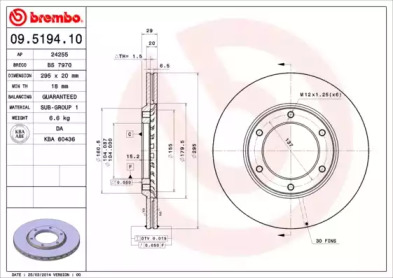 Тормозной диск A.B.S. 09.5194.10