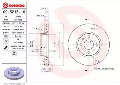 Тормозной диск A.B.S. 09.5215.10