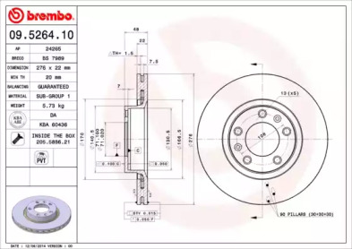 Тормозной диск A.B.S. 09.5264.10