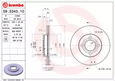 Тормозной диск A.B.S. 09.5343.10