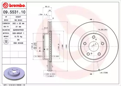 Тормозной диск A.B.S. 09.5531.10