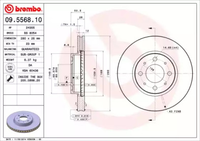 Тормозной диск A.B.S. 09.5568.10