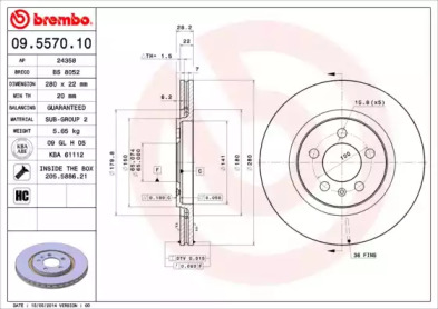 Тормозной диск A.B.S. 09.5570.10