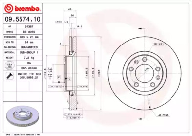 Тормозной диск A.B.S. 09.5574.10